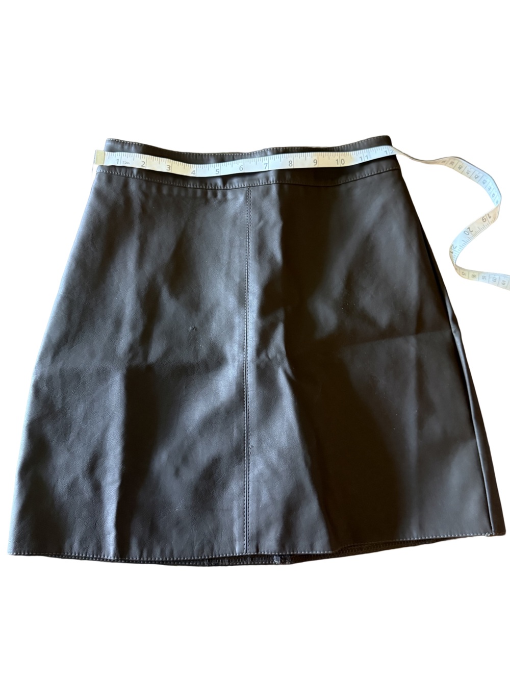 Dark Brown Vegan Leather A-Line Skirt - Classic Women's Skirt